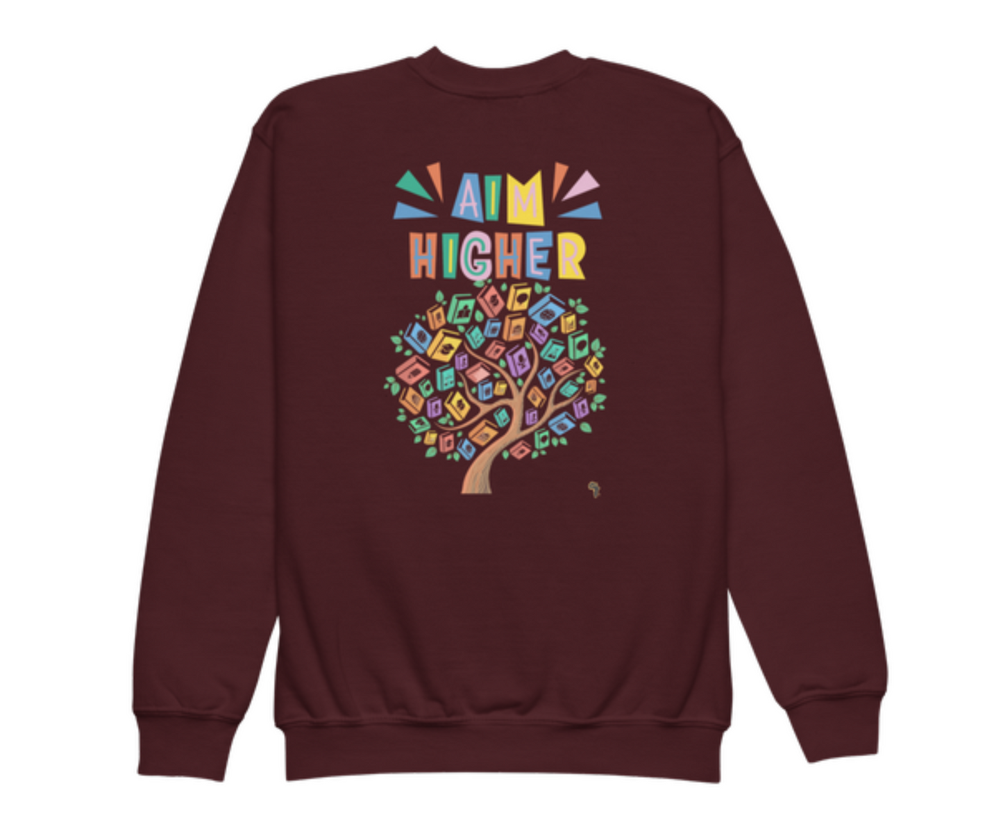 Knowledge Is Power Aim Higher Crewneck Sweater for Girls