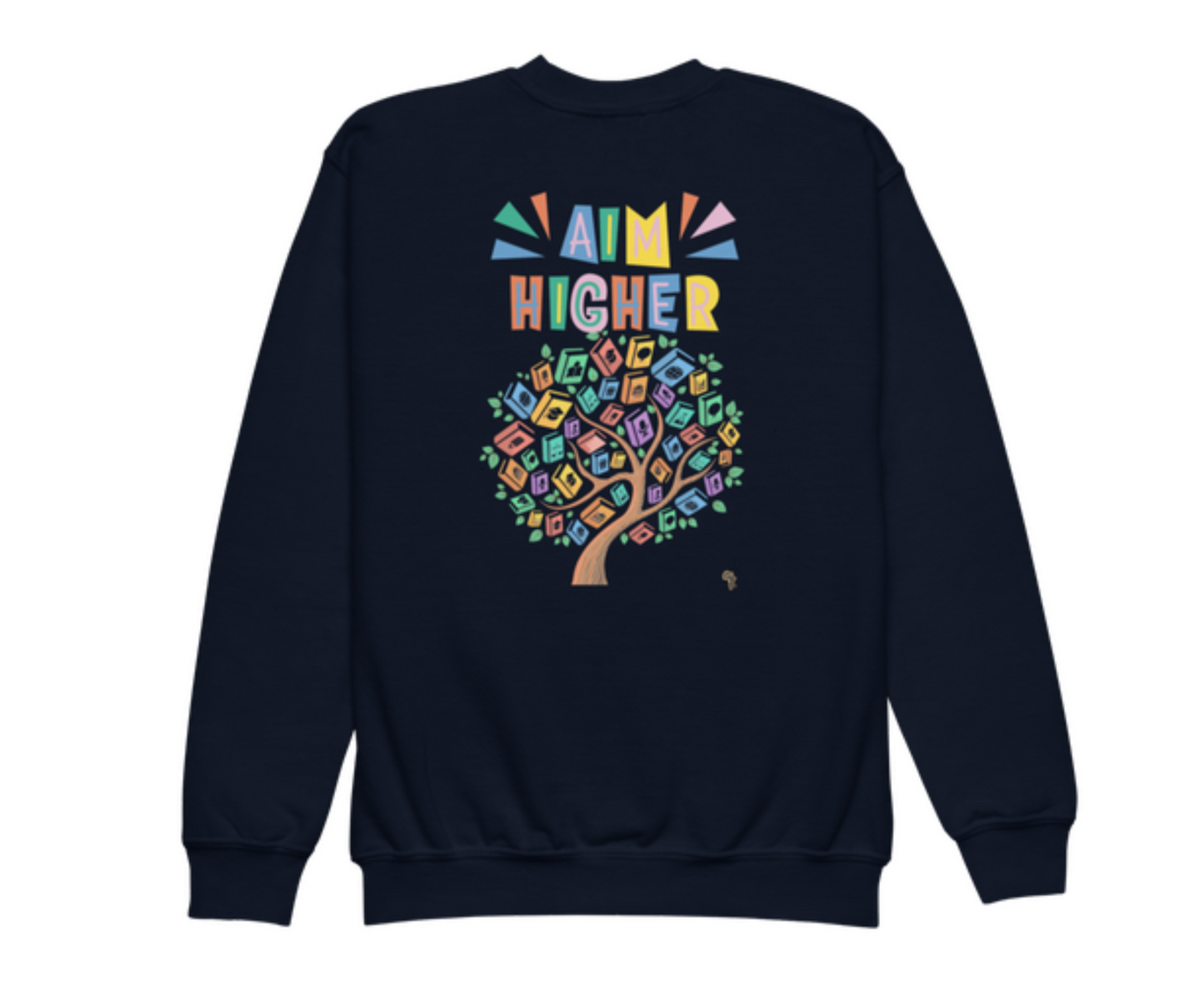 Knowledge Is Power Aim Higher Crewneck Sweater for Girls
