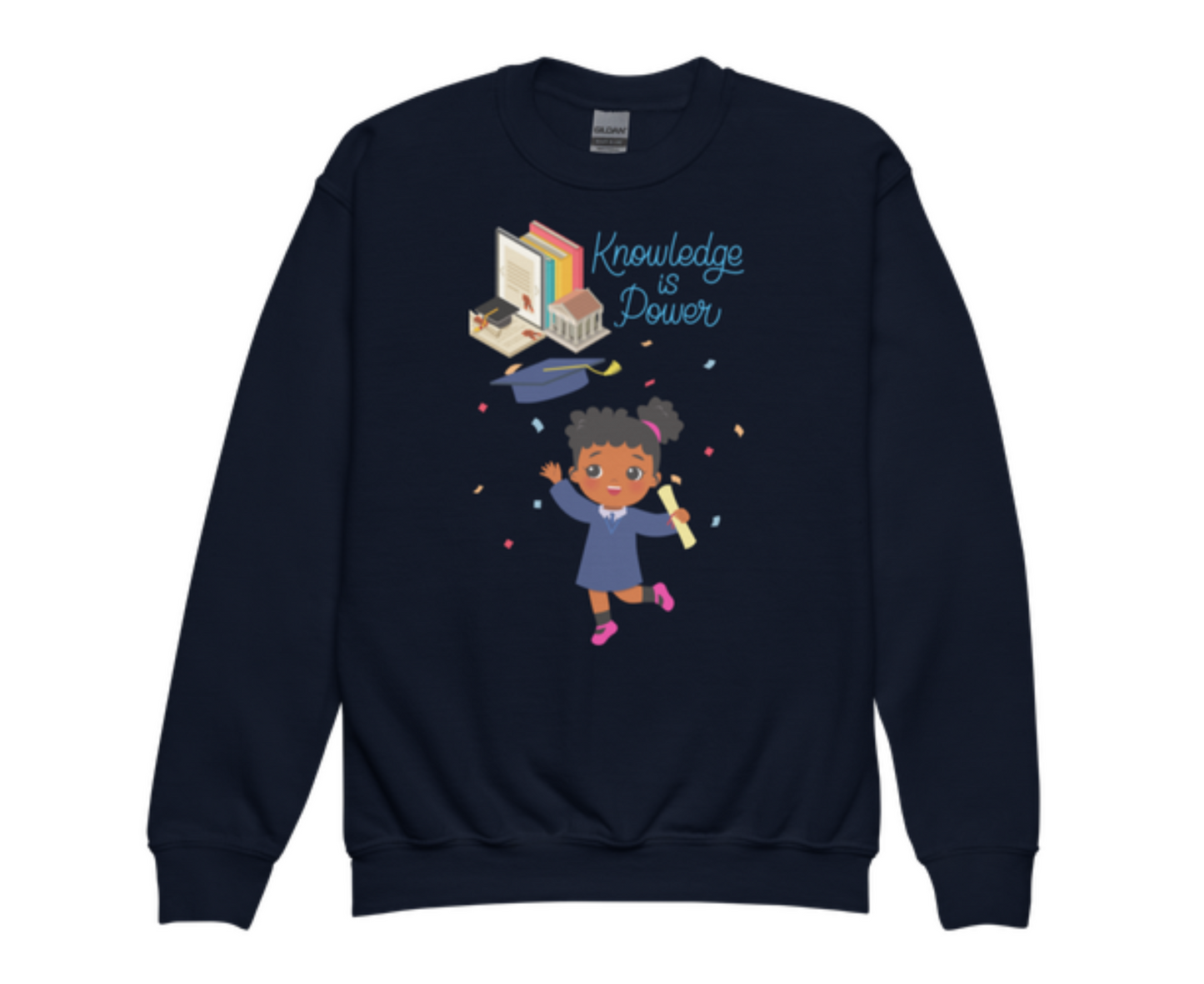 Knowledge Is Power Aim Higher Crewneck Sweater for Girls