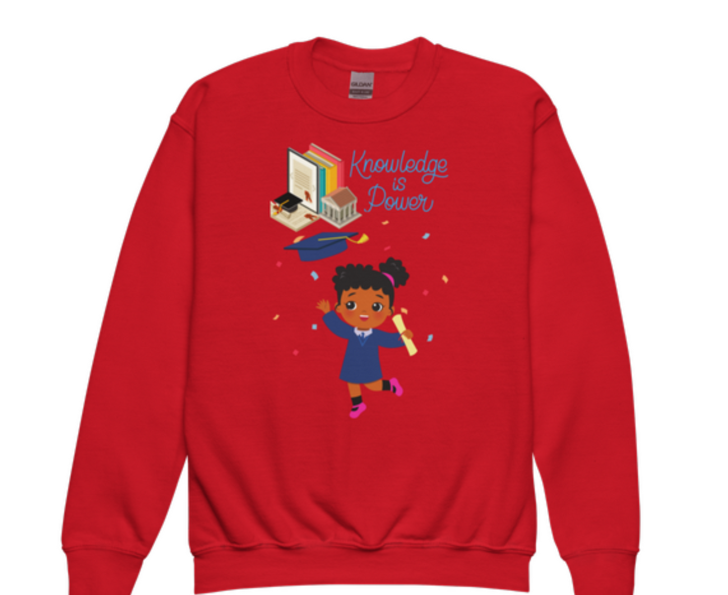 Knowledge Is Power Aim Higher Crewneck Sweater for Girls