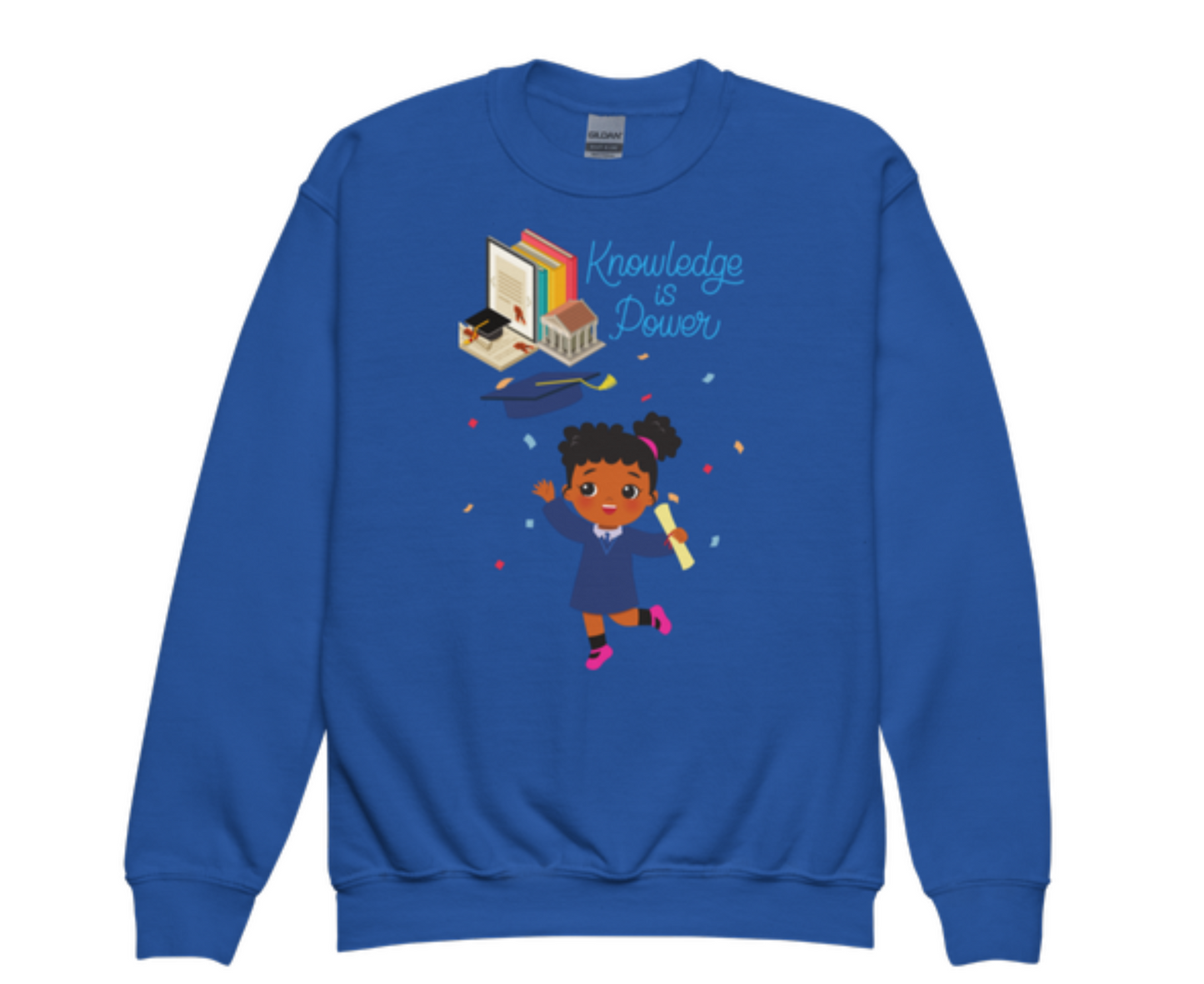 Knowledge Is Power Aim Higher Crewneck Sweater for Girls