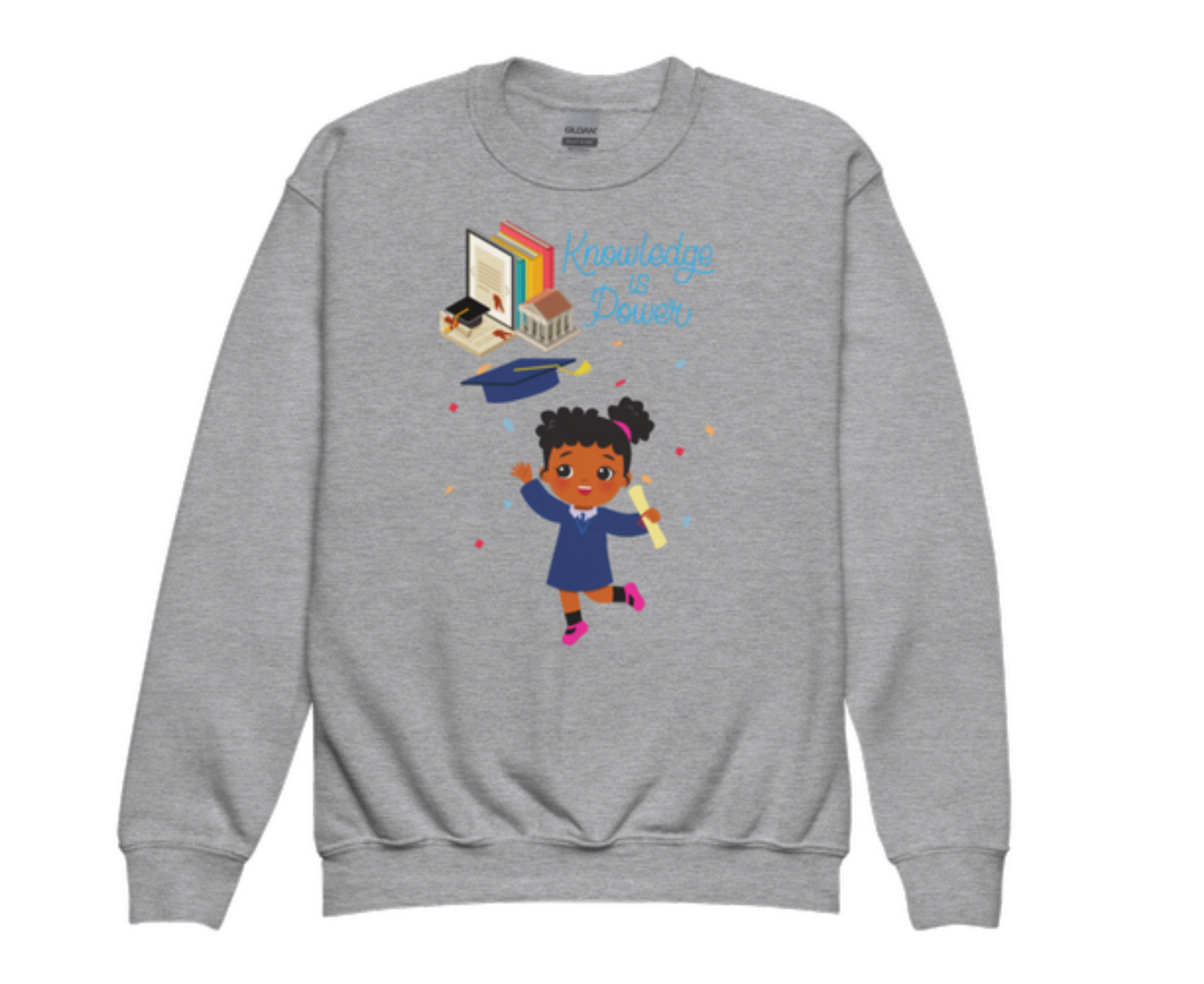 Knowledge Is Power Aim Higher Crewneck Sweater for Girls