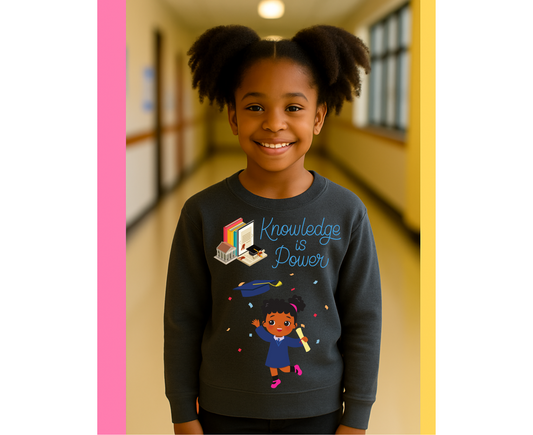 Knowledge Is Power Aim Higher Crewneck Sweater for Girls