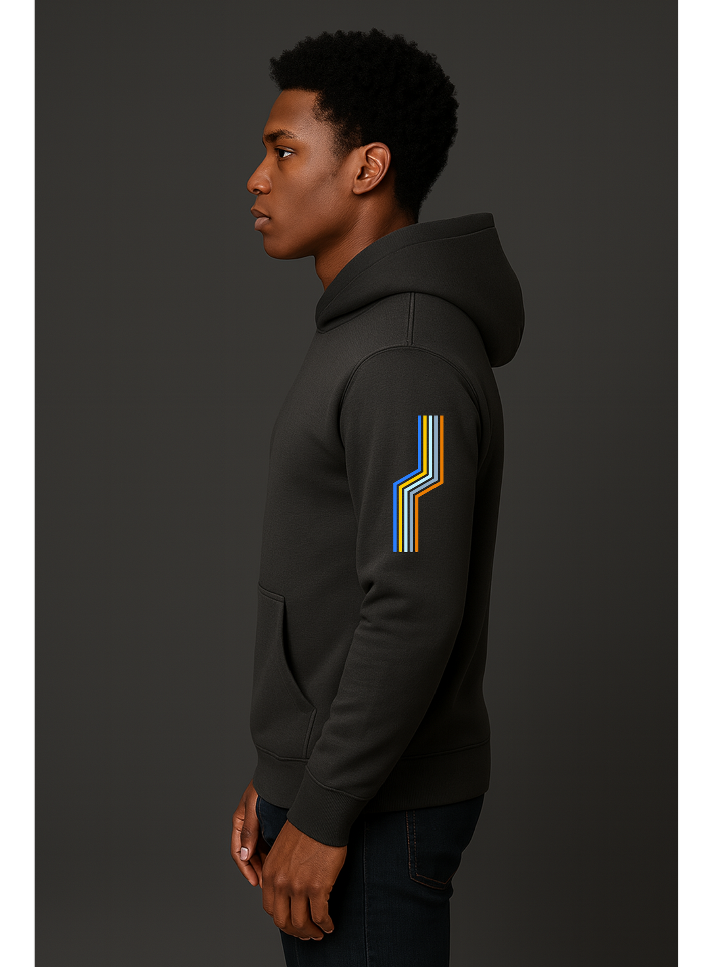 The Adidas Fleece Unisex Hoodie with Tribal Print & African Logo