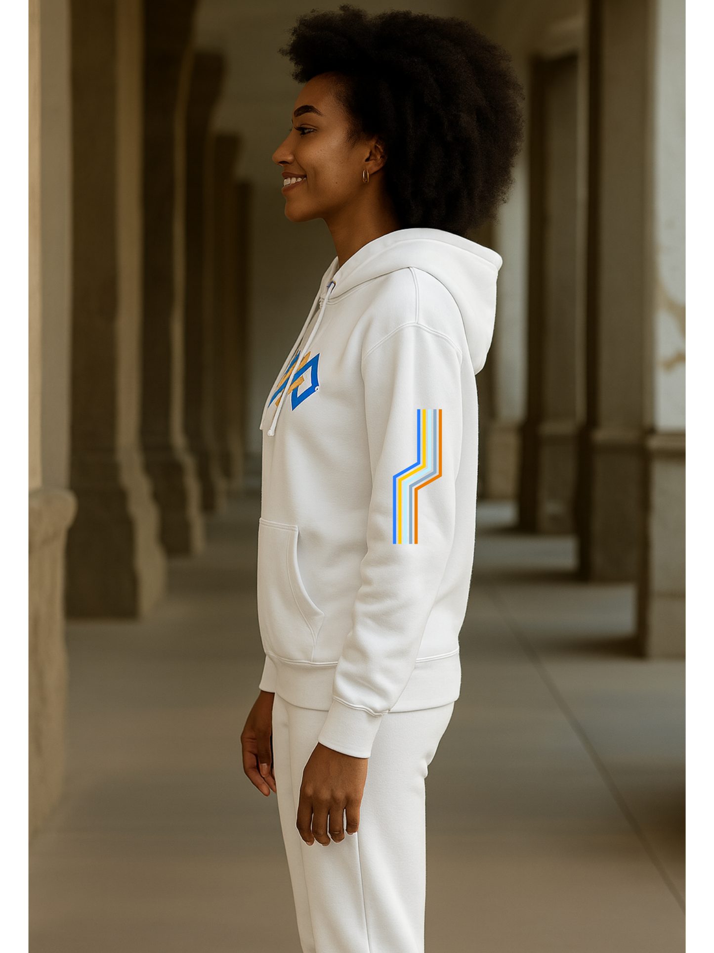 The Adidas Fleece Unisex Hoodie with Tribal Print & African Logo