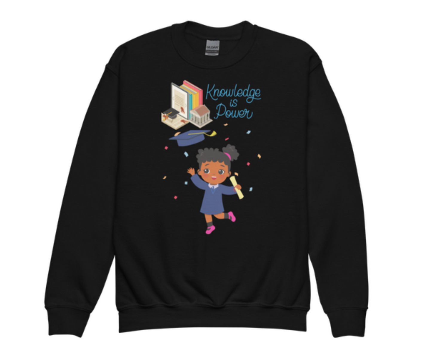 Knowledge Is Power Aim Higher Crewneck Sweater for Girls