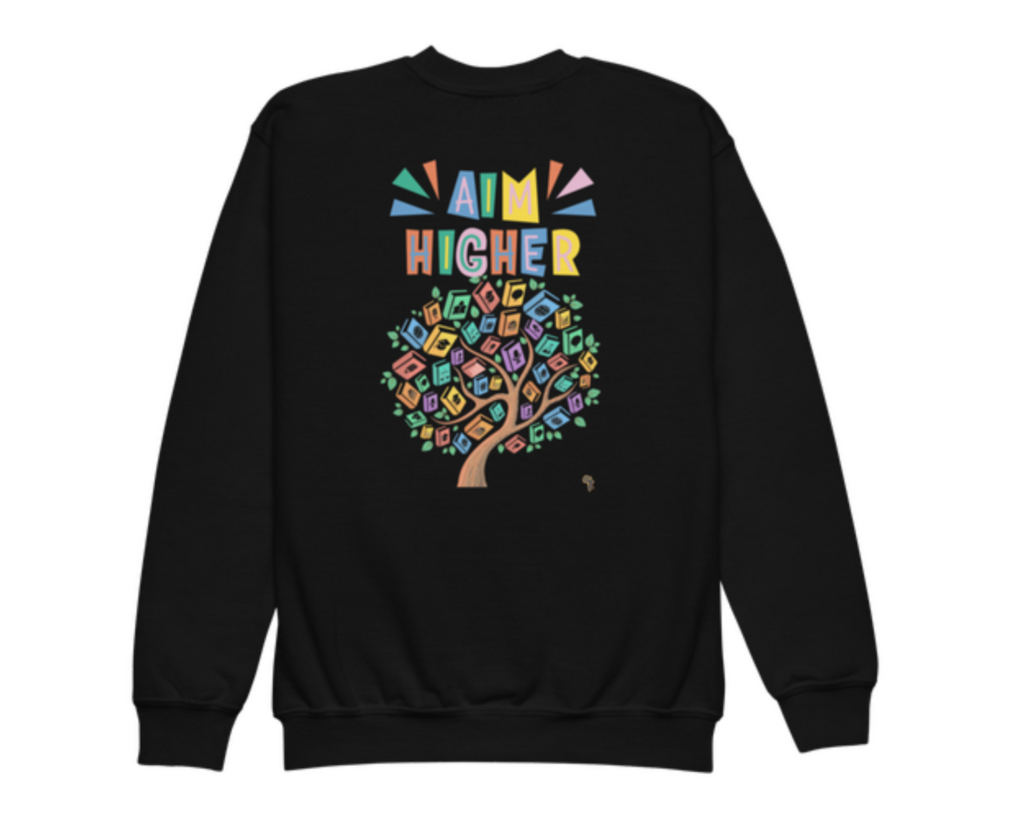 Knowledge Is Power Aim Higher Crewneck Sweater for Girls