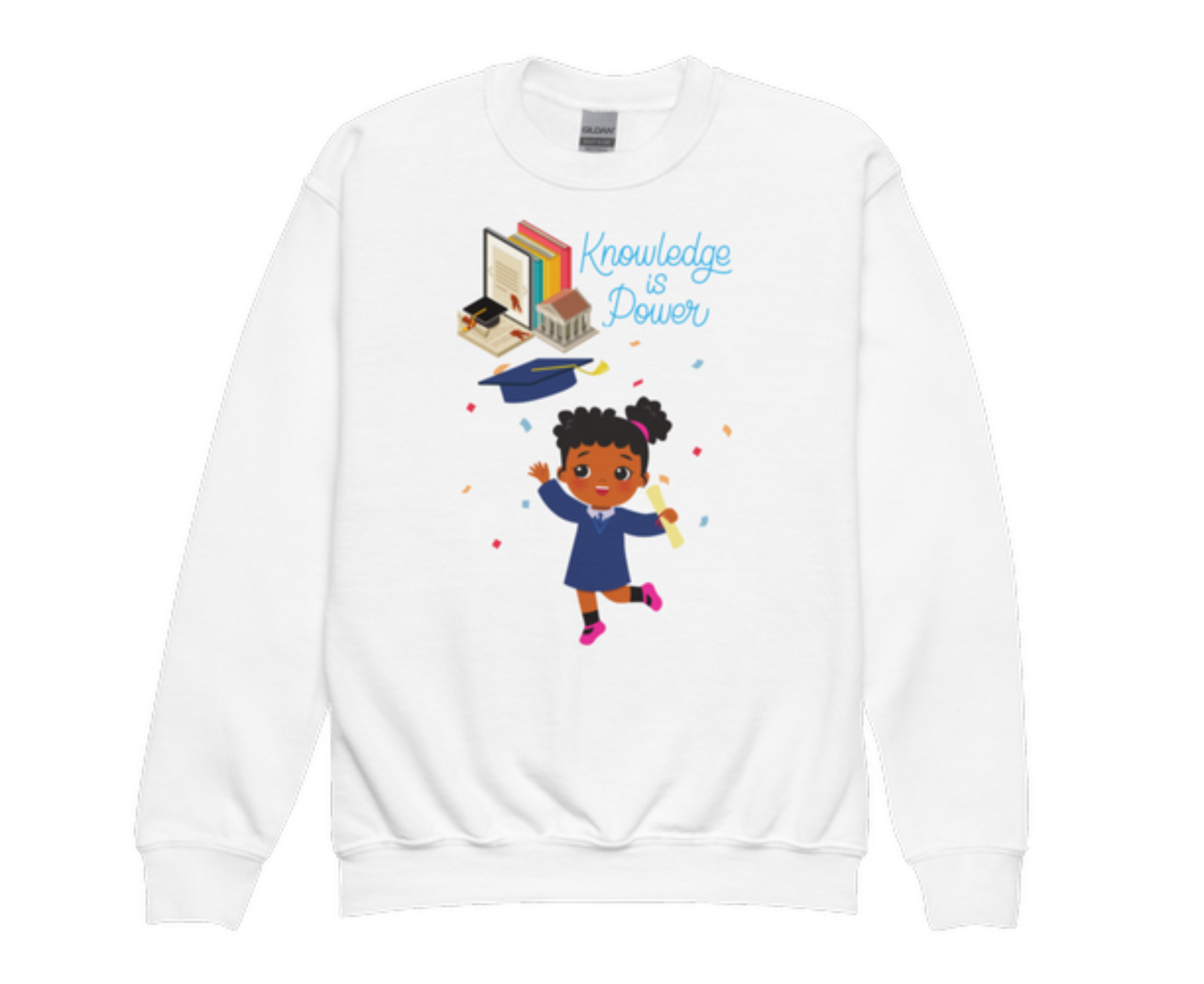 Knowledge Is Power Aim Higher Crewneck Sweater for Girls