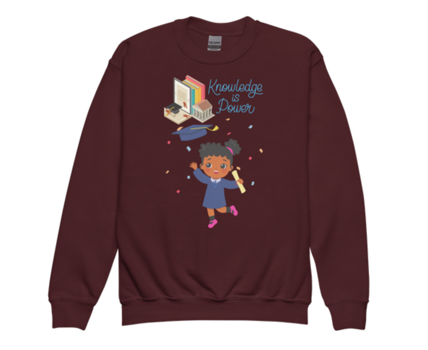 Knowledge Is Power Aim Higher Crewneck Sweater for Girls