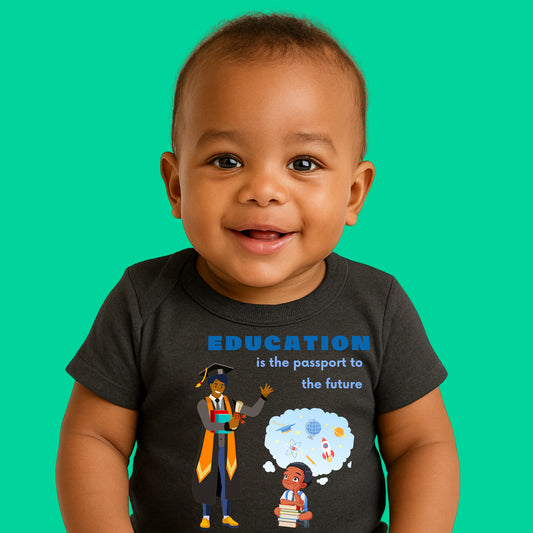 Education Is Key Short Sleeve Onesie Tee for Boys