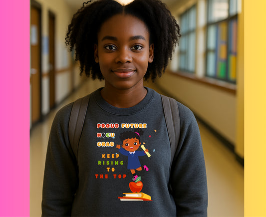 Proud Future HBCU Grad – Aim Higher Youth Crewneck Sweater for Girls