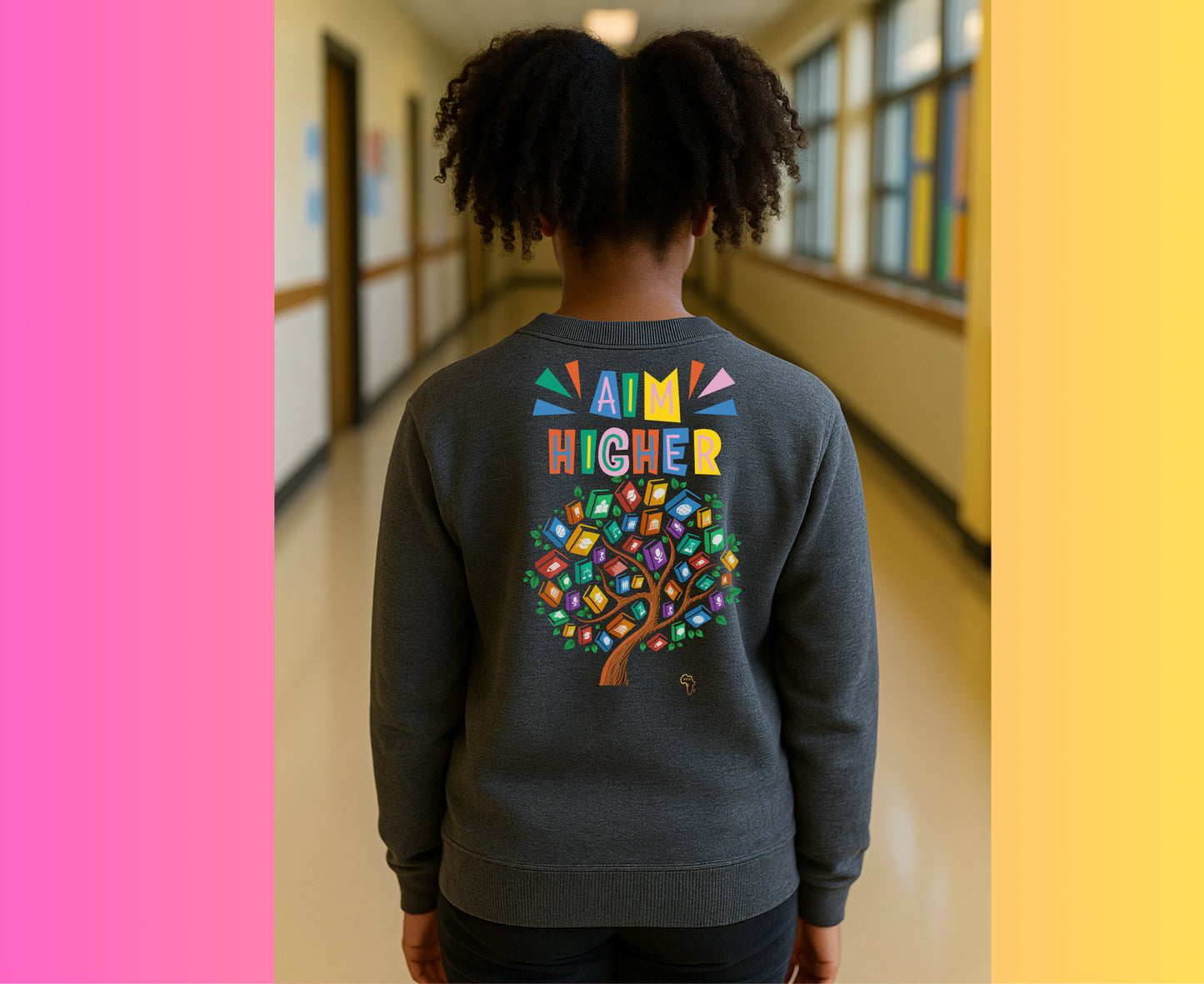 Proud Future HBCU Grad – Aim Higher Youth Crewneck Sweater for Girls