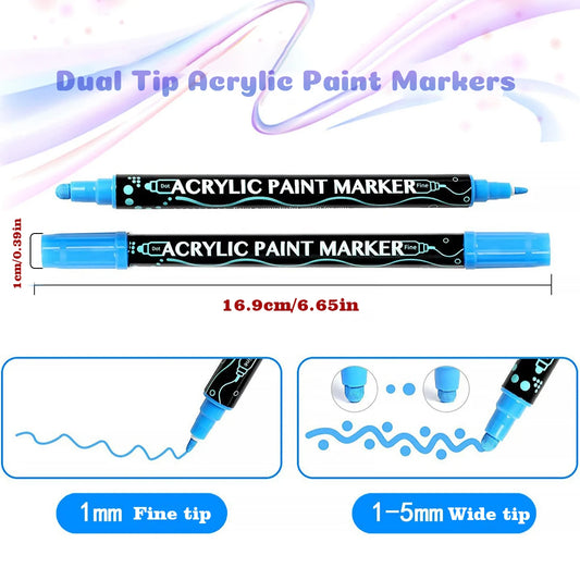 12/24/36/48 Colors Dual Tip Acrylic Paint Pens Markers for Wood