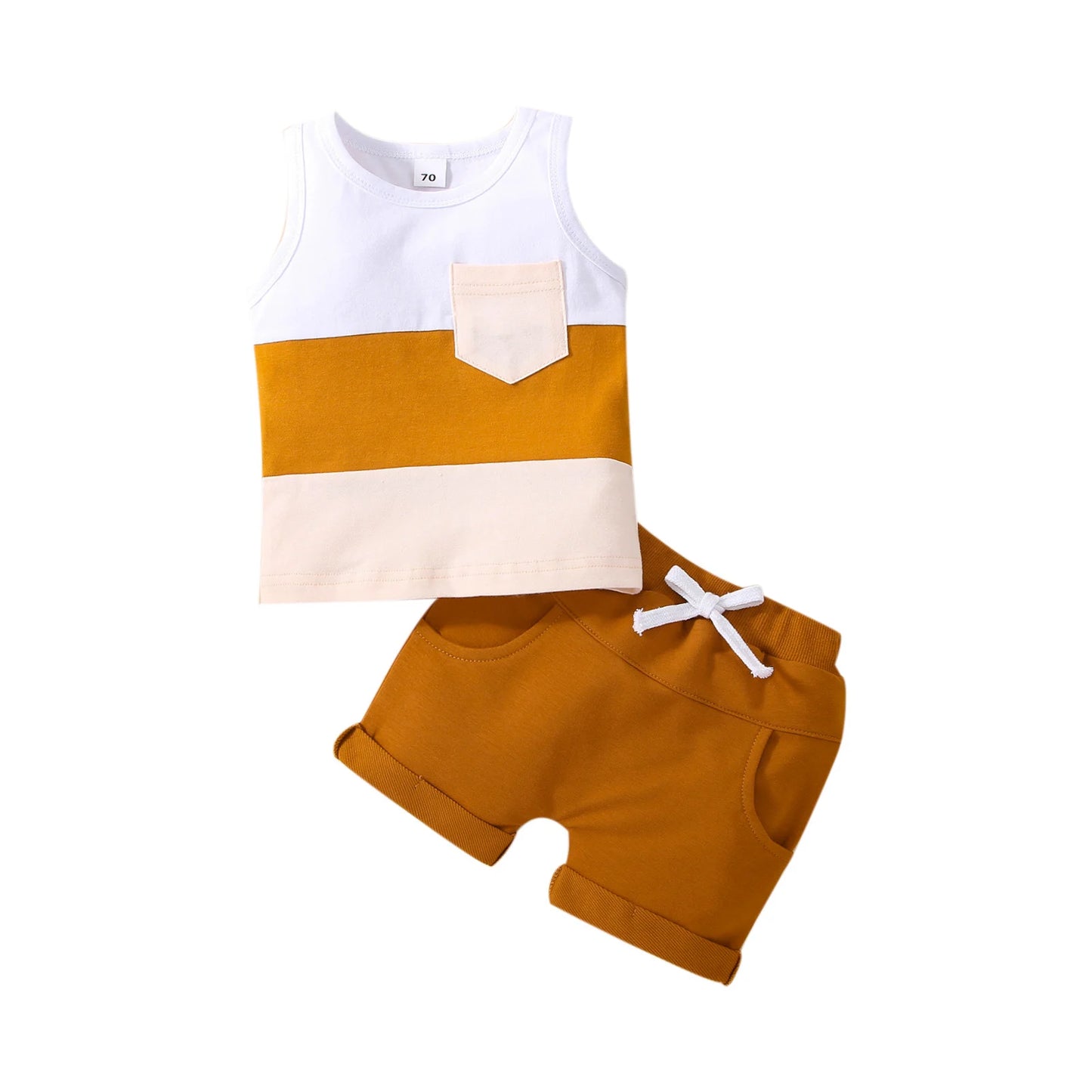 Boys Patchwork Sleeveless Short Set