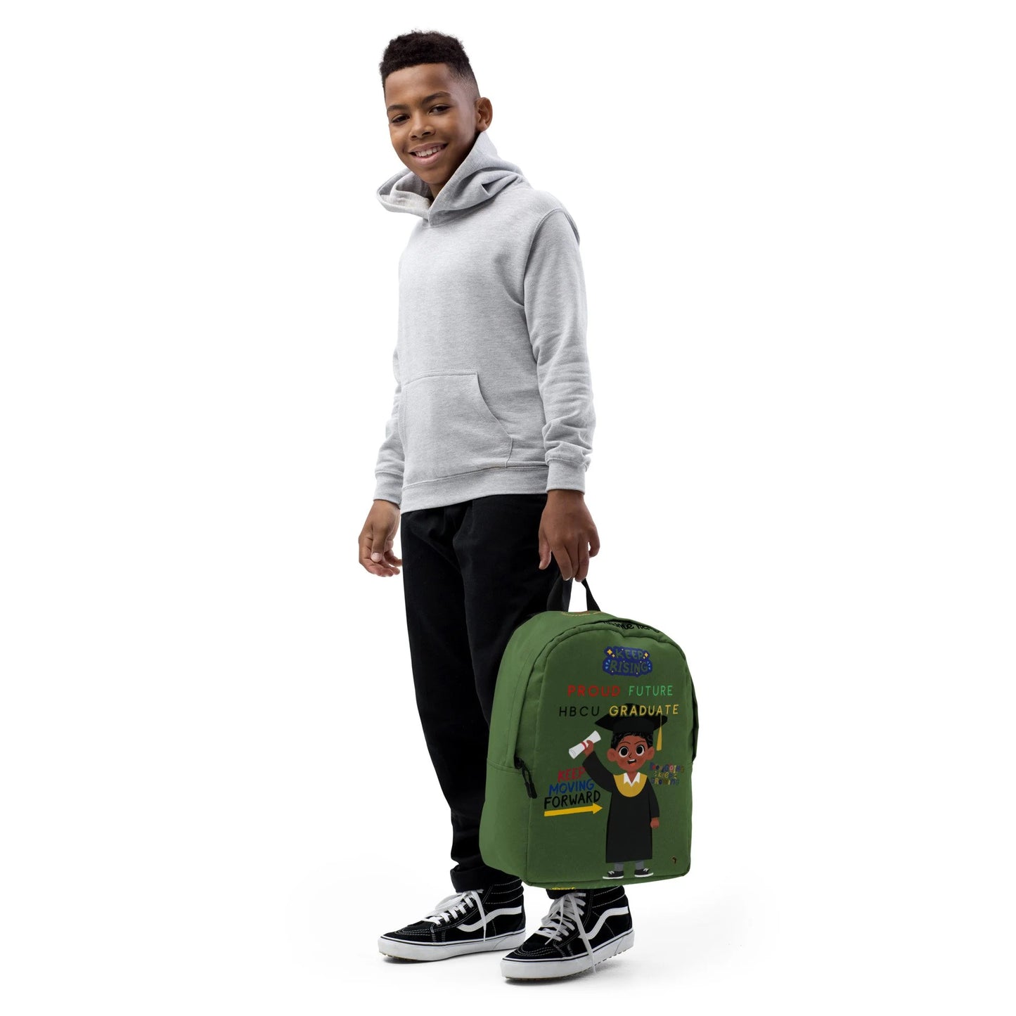 Young Gifted Black Proud Future HBCU Grad Backpack for Boys