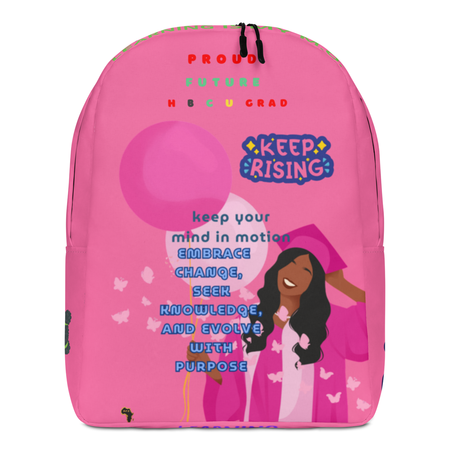 Young Gifted Black Proud Future HBCU Scholar Backpack for Girls