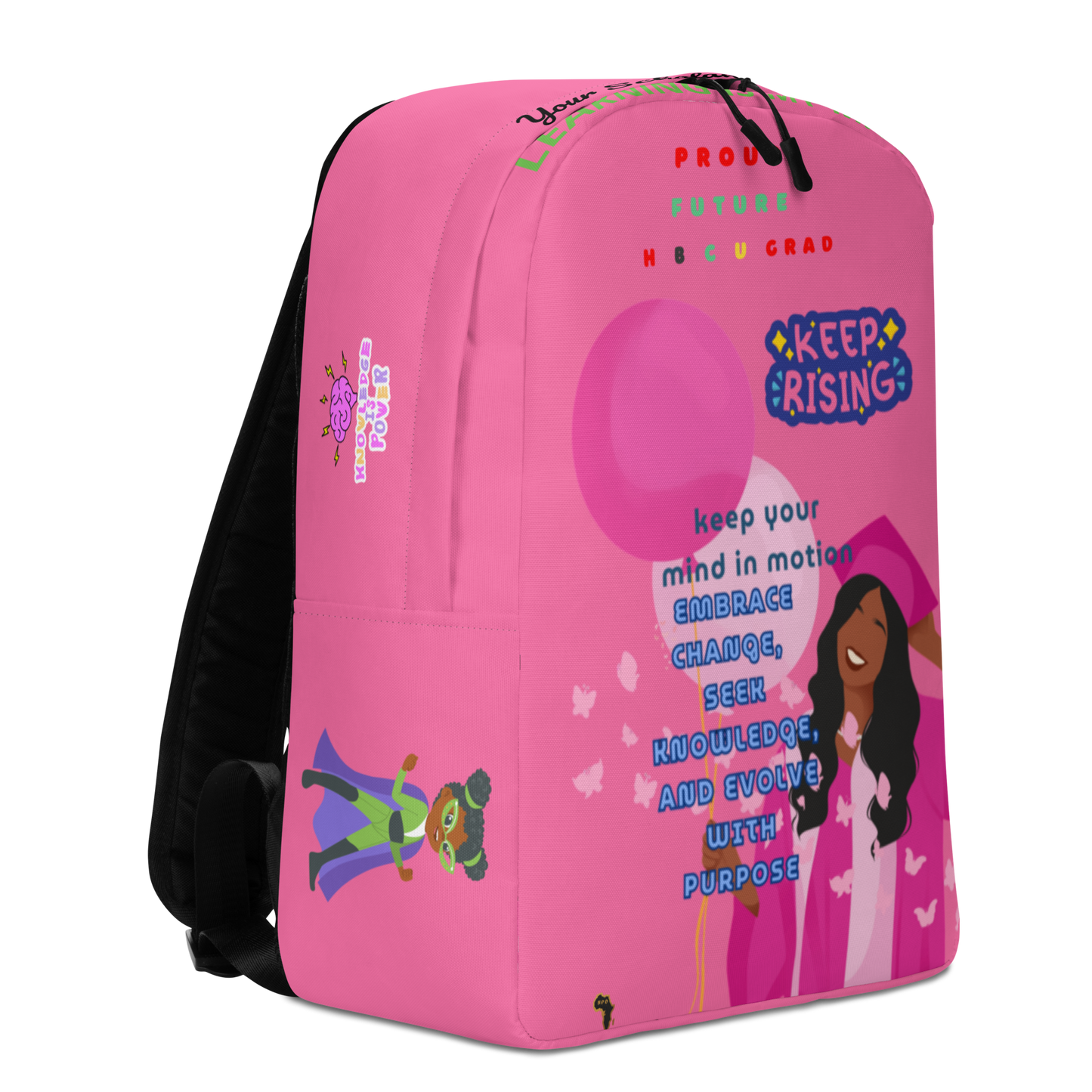 Young Gifted Black Proud Future HBCU Scholar Backpack for Girls