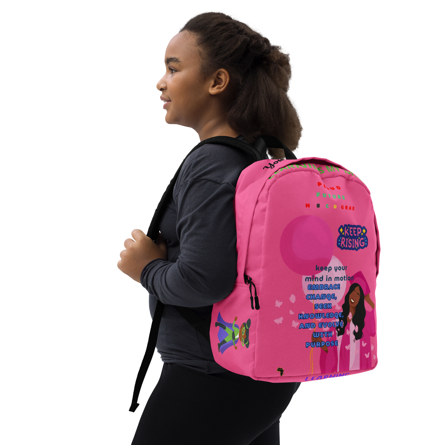 Young Gifted Black Proud Future HBCU Scholar Backpack for Girls