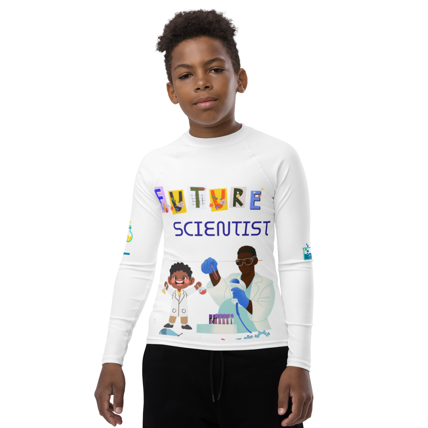 Future Scientist Youth Rash Guard Tee for Boys
