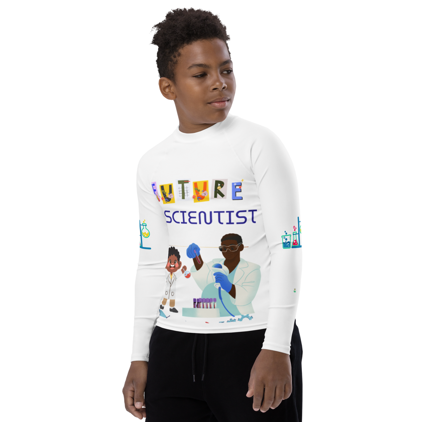 Future Scientist Youth Rash Guard Tee for Boys