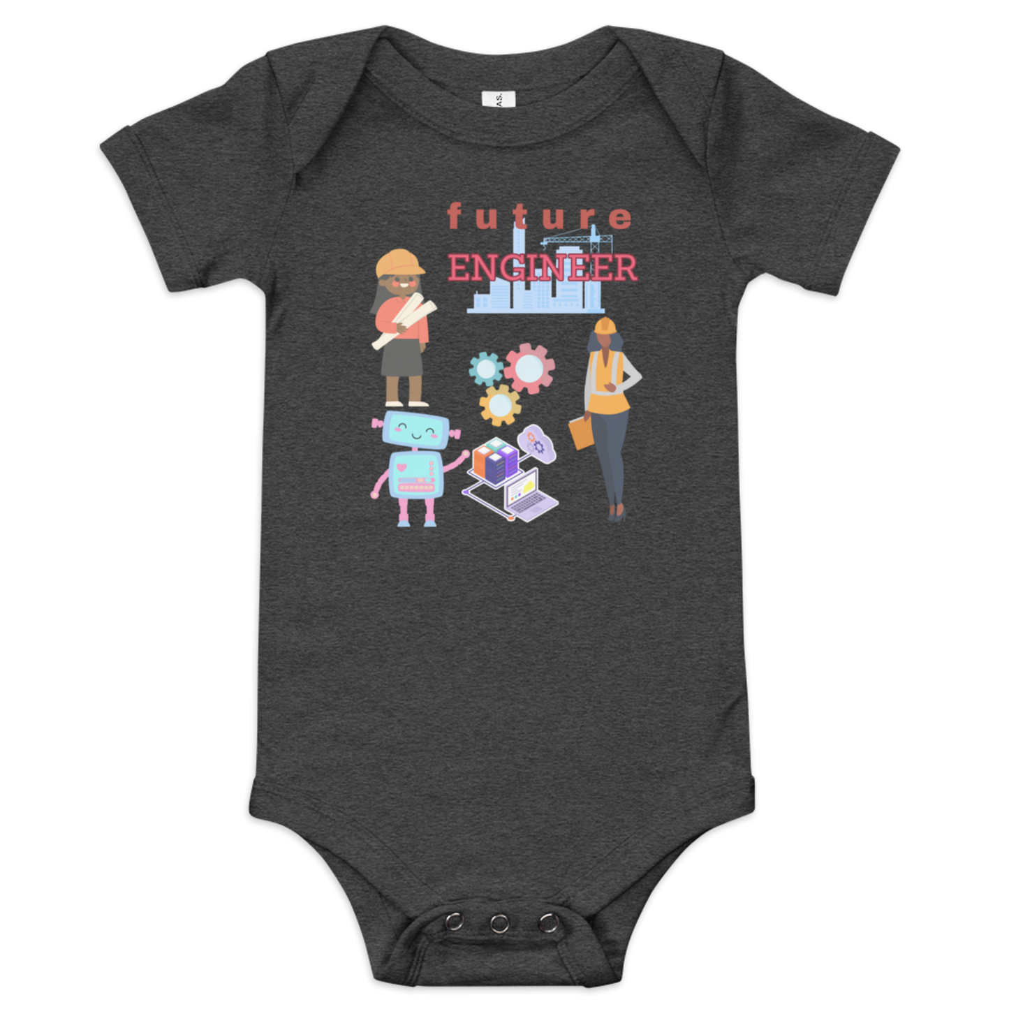 Future Engineer Baby Short Sleeve Onesie for Girls