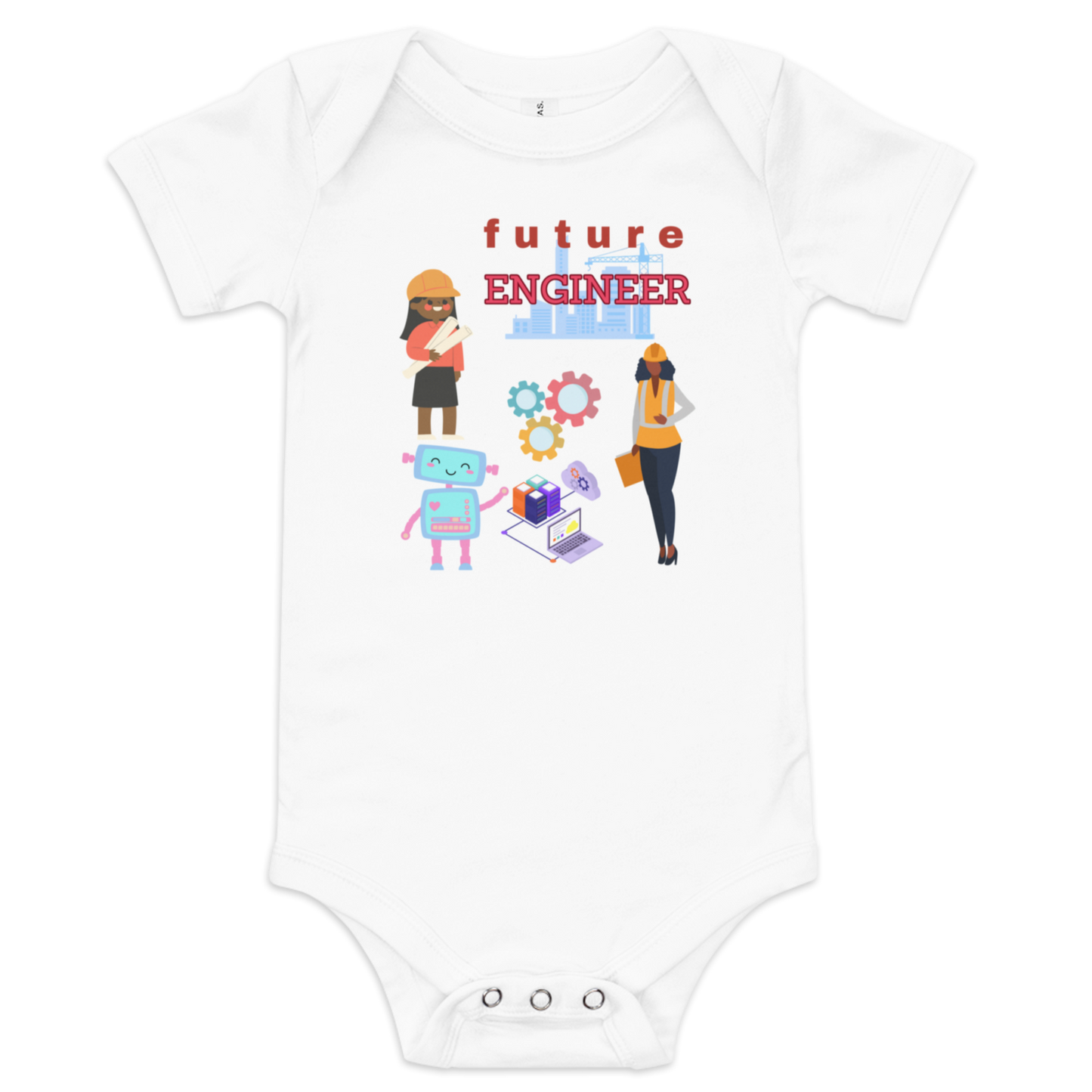 Future Engineer Baby Short Sleeve Onesie for Girls
