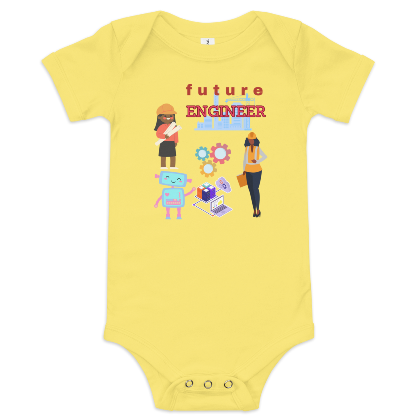 Future Engineer Baby Short Sleeve Onesie for Girls