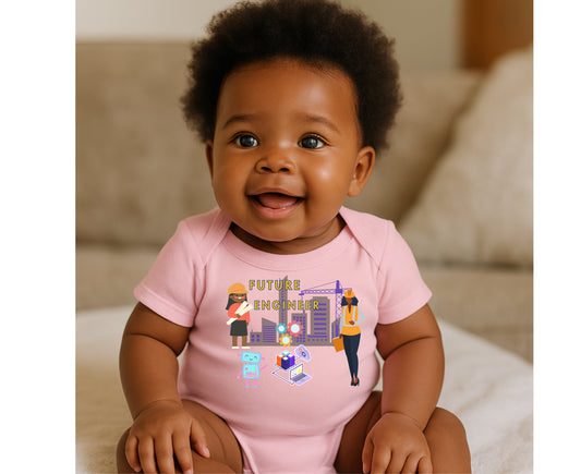 Future Engineer Baby Short Sleeve Onesie for Girls