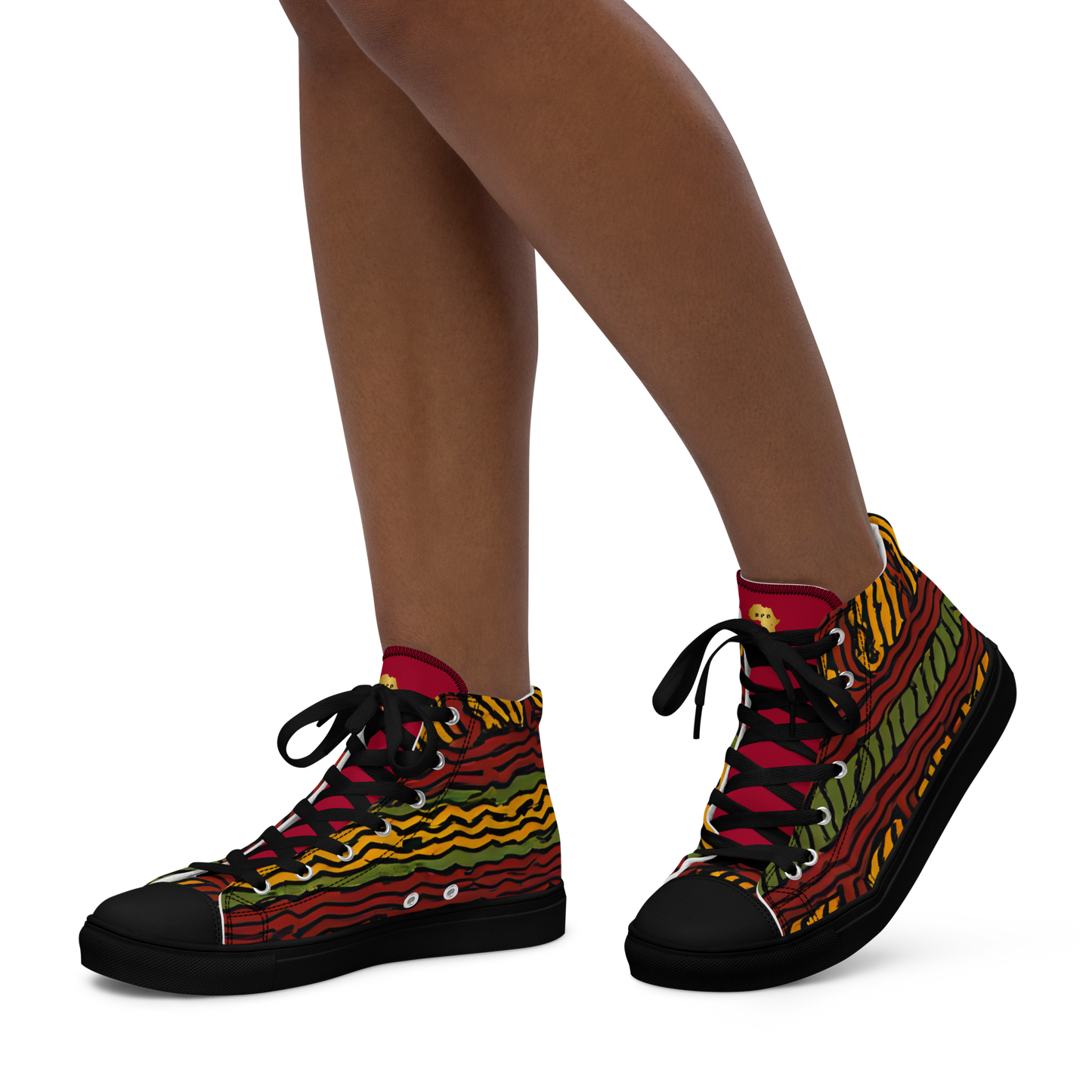 Afrocentric High-Top Canvas Shoes for Women