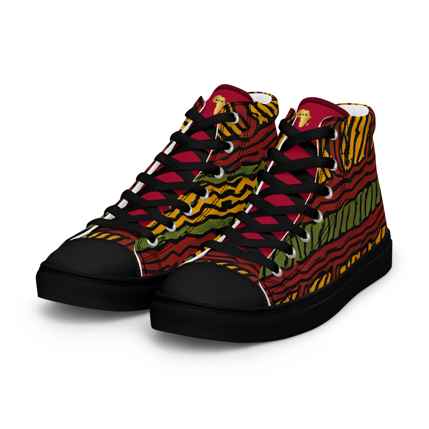 Afrocentric High-Top Canvas Shoes for Women