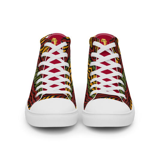 Afrocentric High-Top Canvas Shoes for Women