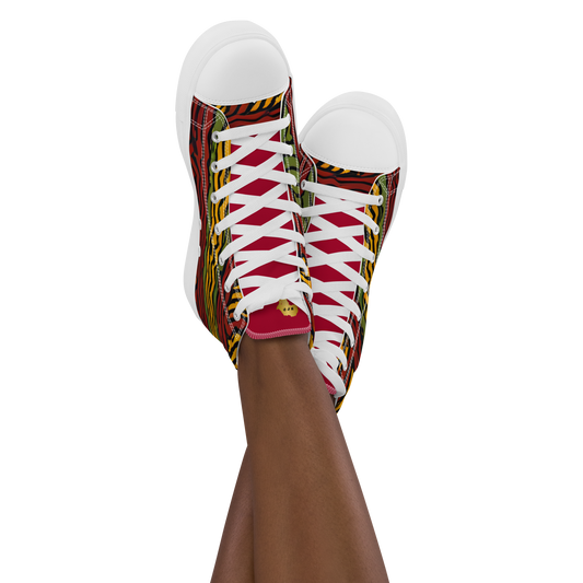 Afrocentric High-Top Canvas Shoes for Women