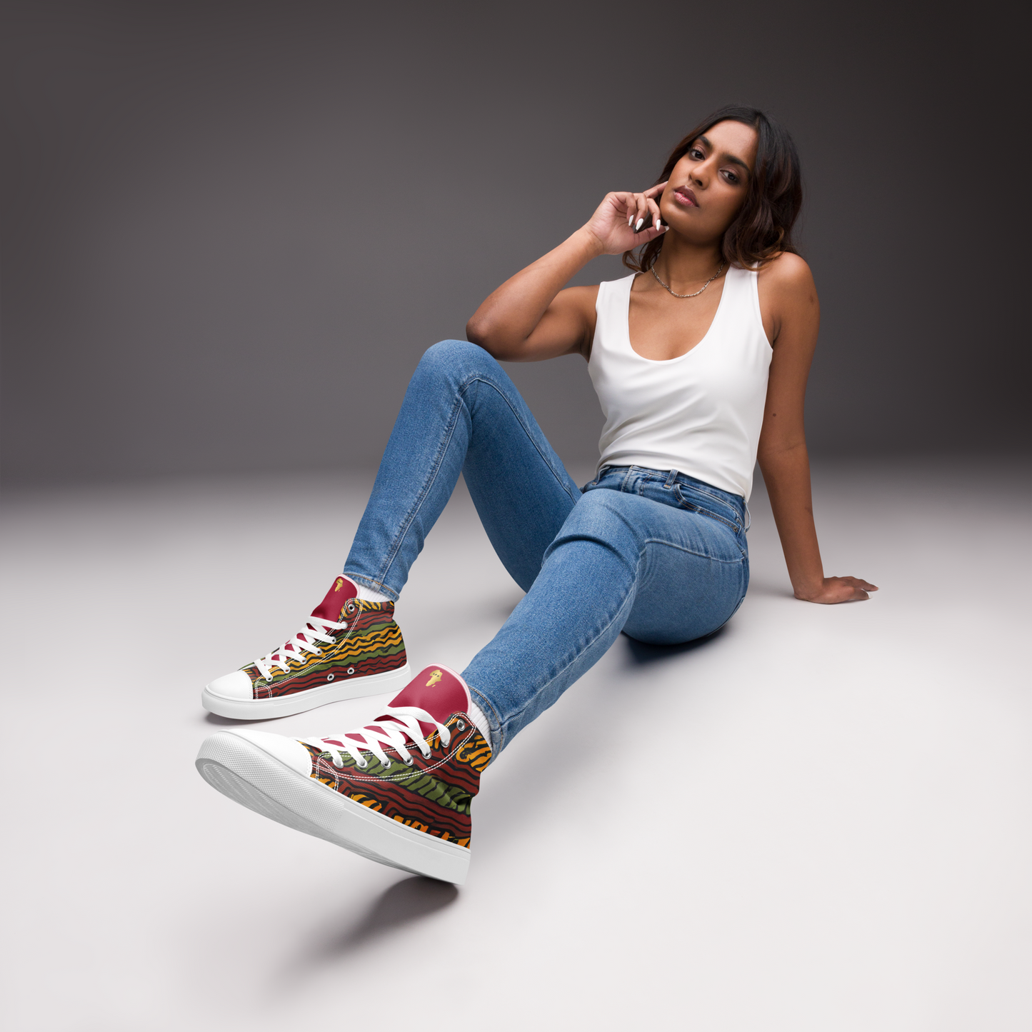 Afrocentric High-Top Canvas Shoes for Women