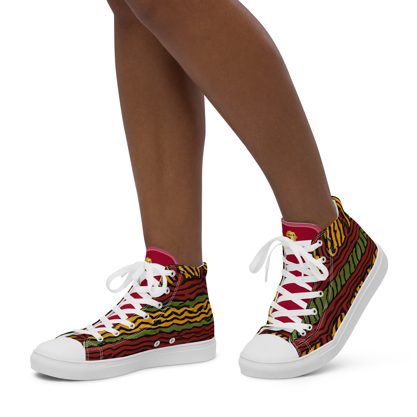 Afrocentric High-Top Canvas Shoes for Women