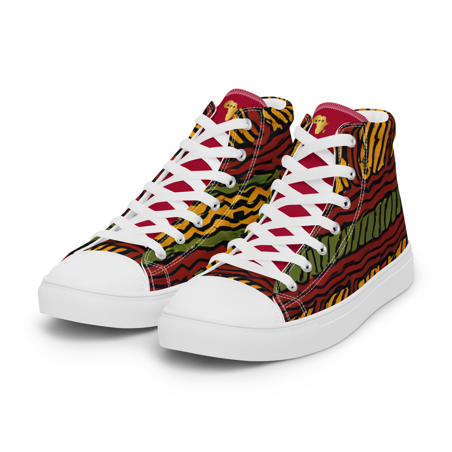 Afrocentric High-Top Canvas Shoes for Women