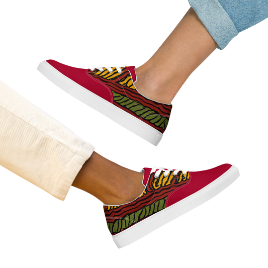 Afrocentric Lace-Up Canvas Shoes for Women
