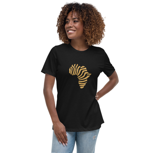 Gold Stripe Africa Tee for Women