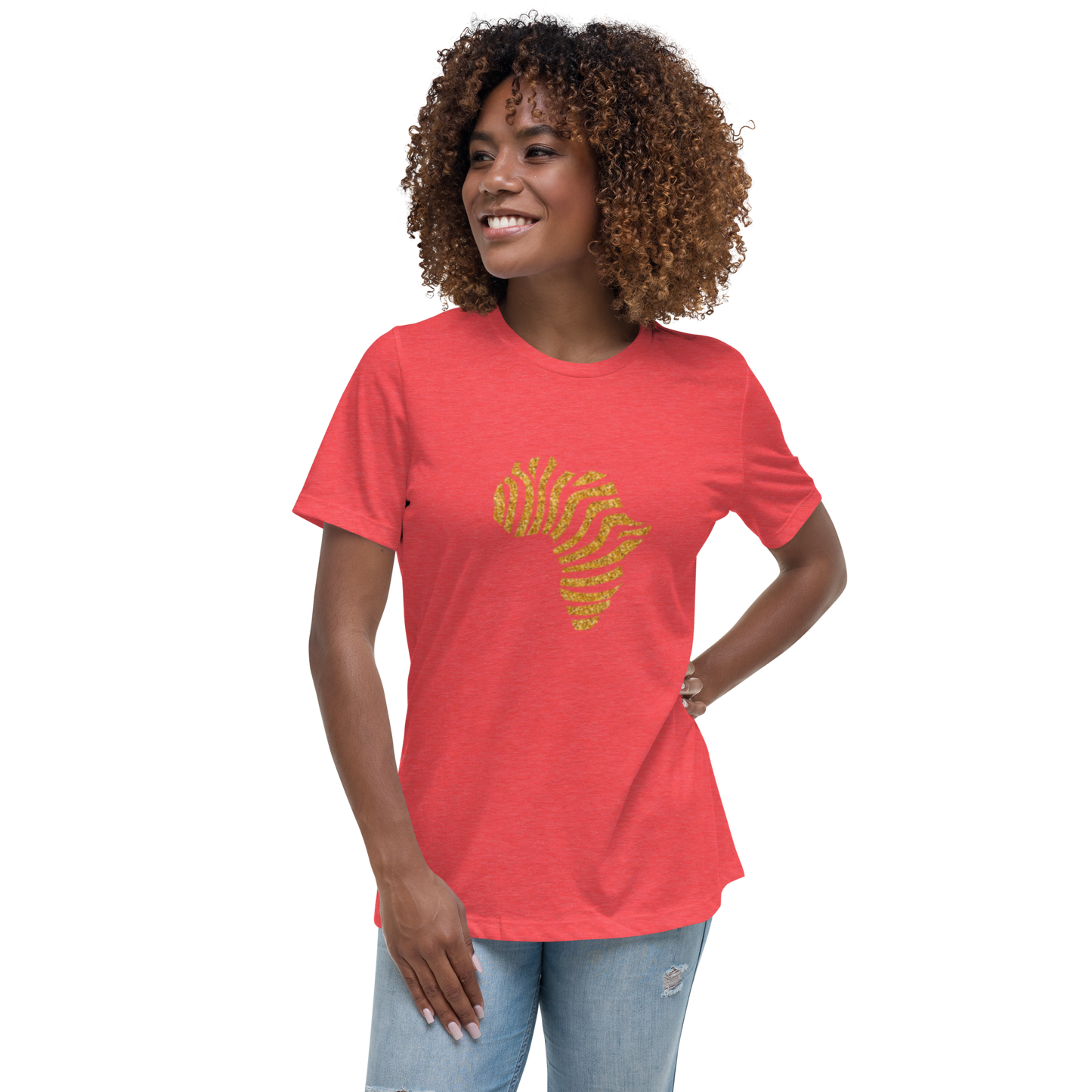Gold Stripe Africa Tee for Women
