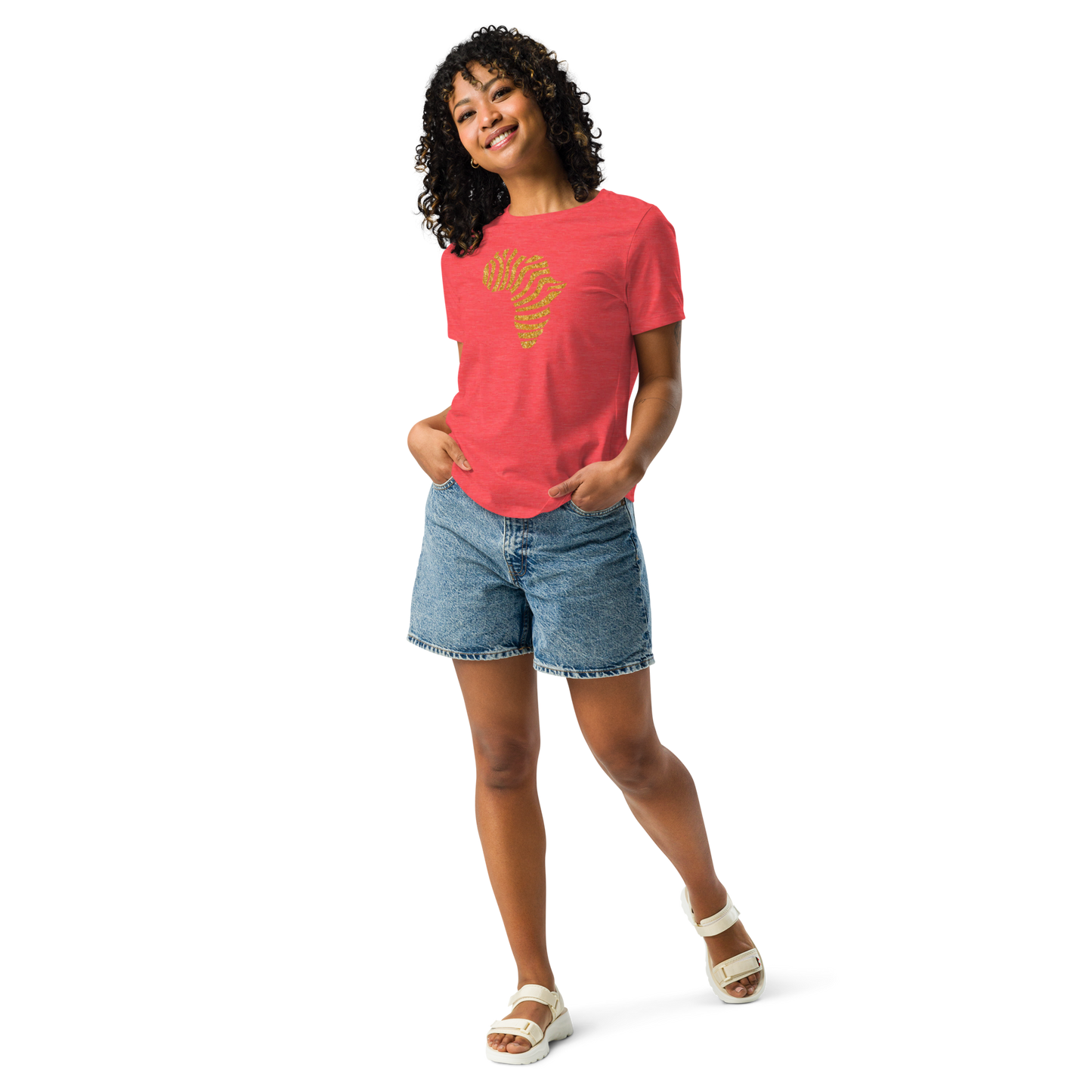Gold Stripe Africa Tee for Women