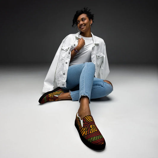 Tribal Slip-On Canvas Shoes for Women