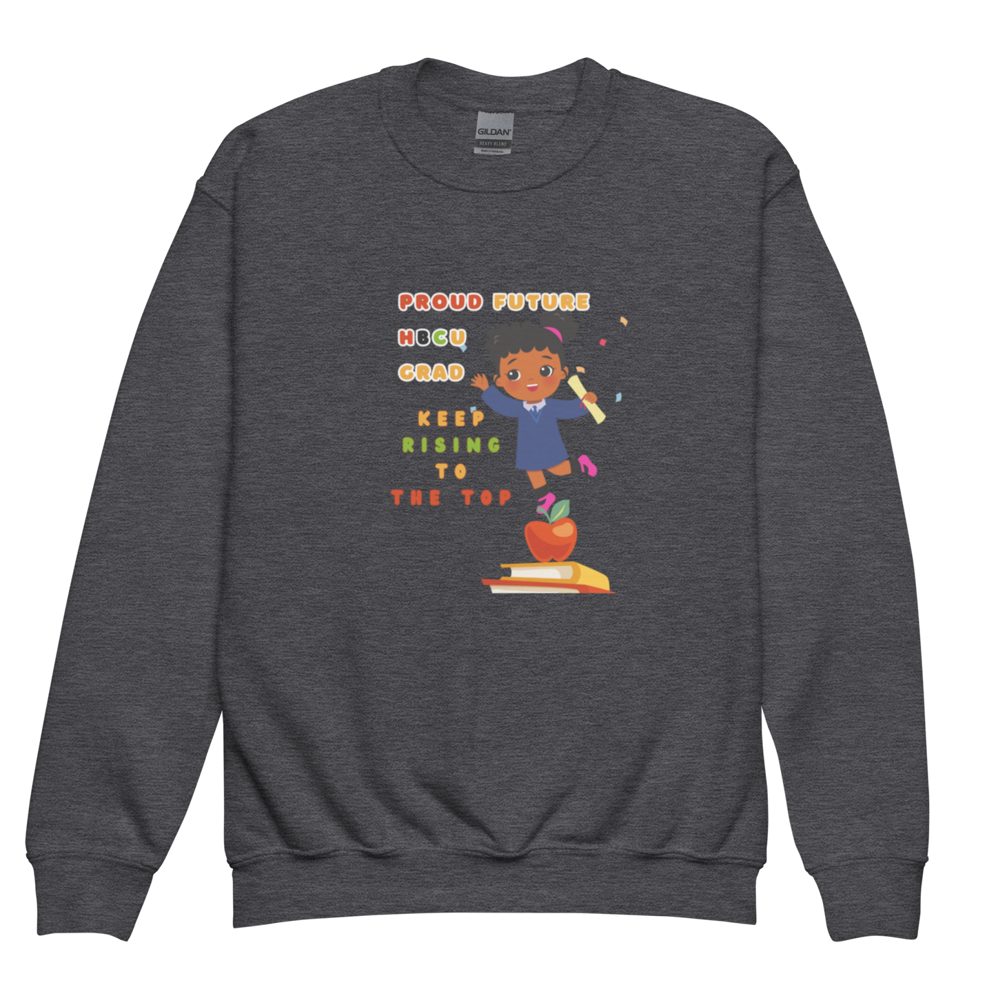 Proud Future HBCU Grad – Aim Higher Youth Crewneck Sweater for Girls