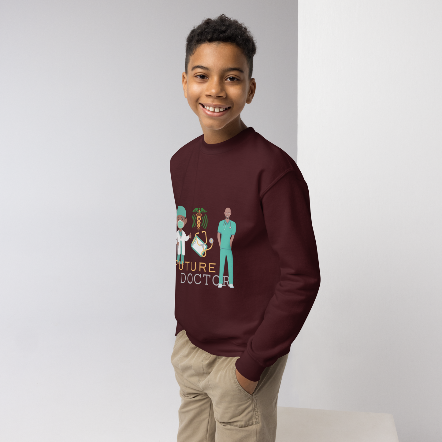 Future Doctor Youth  Crewneck Sweater for Boys