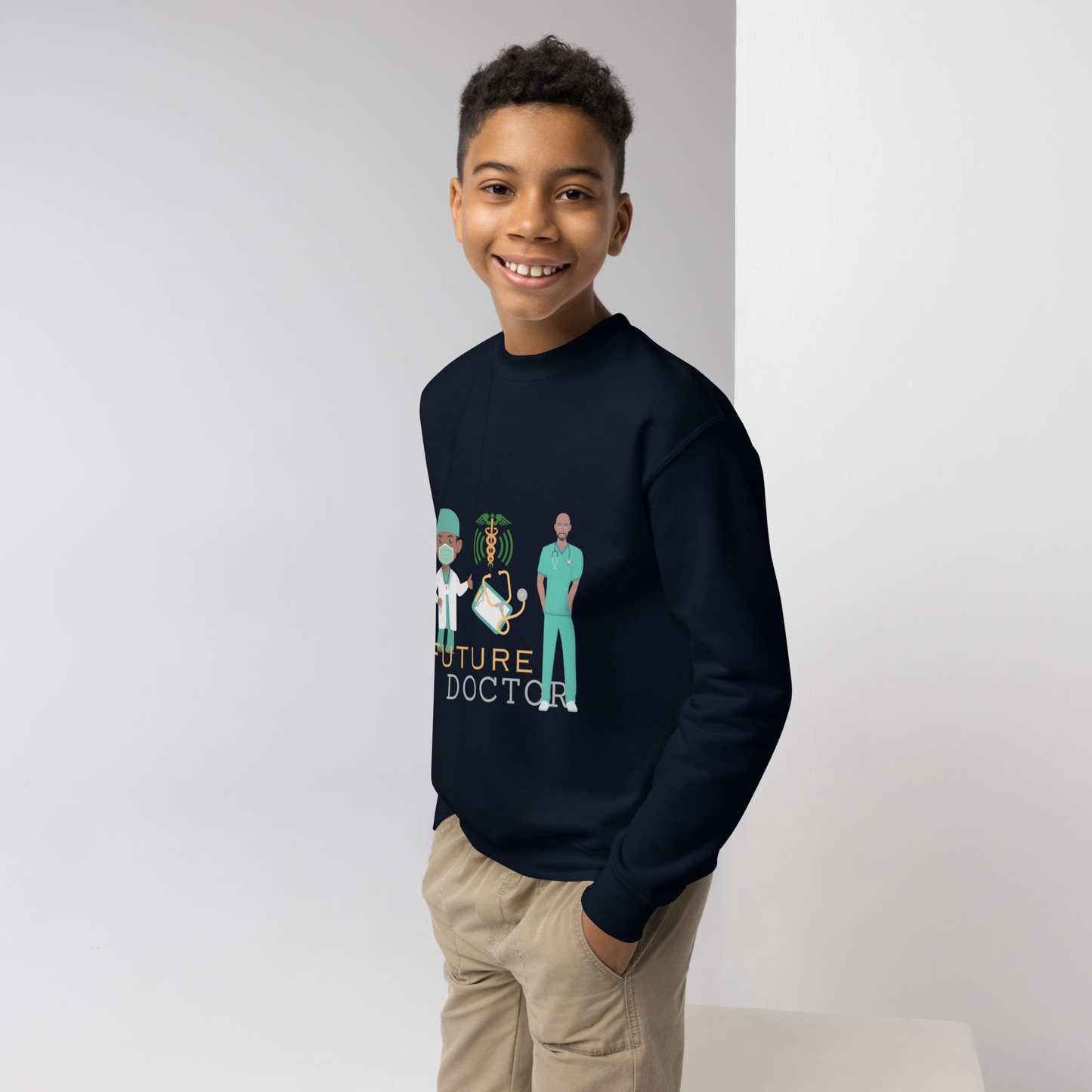 Future Doctor Youth  Crewneck Sweater for Boys