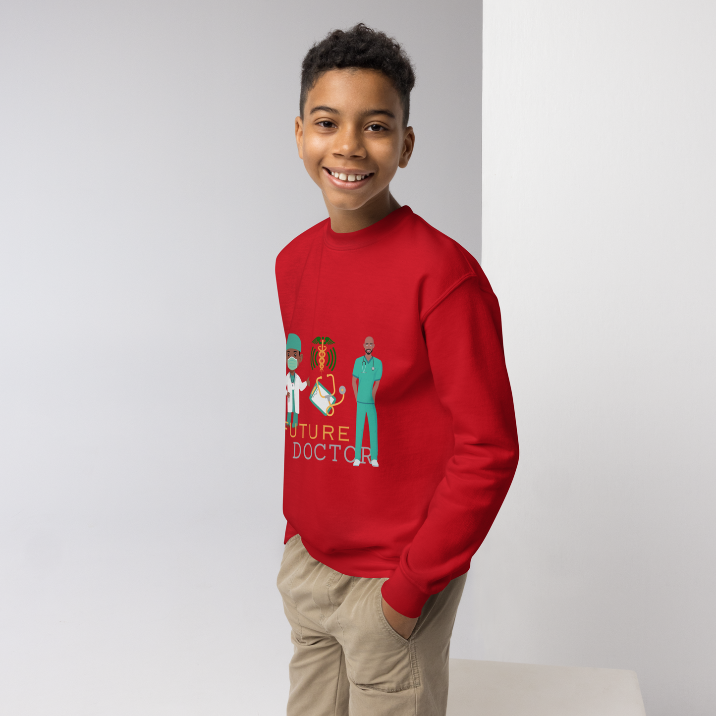Future Doctor Youth  Crewneck Sweater for Boys