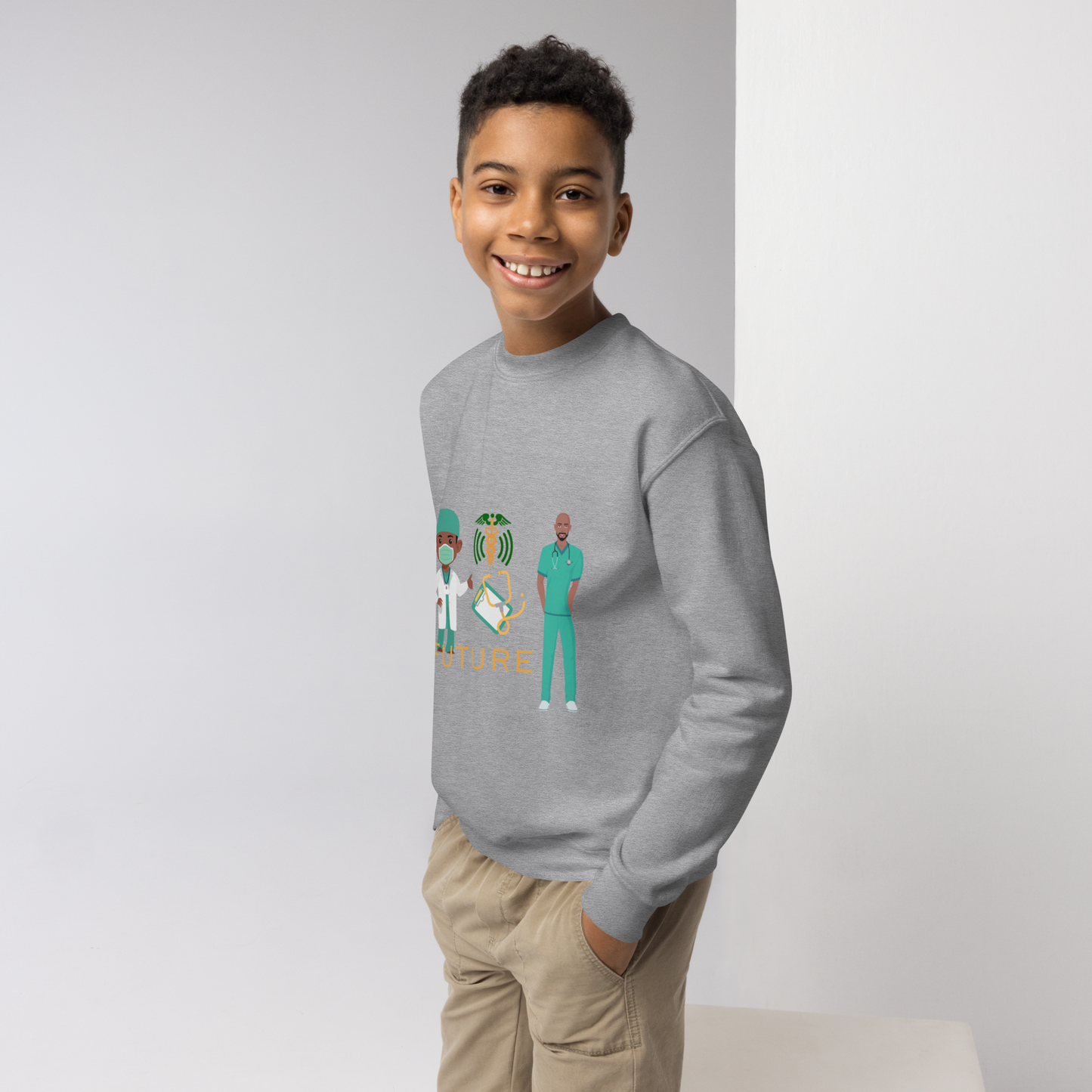 Future Doctor Youth  Crewneck Sweater for Boys