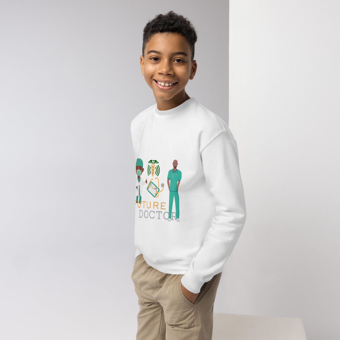 Future Doctor Youth  Crewneck Sweater for Boys