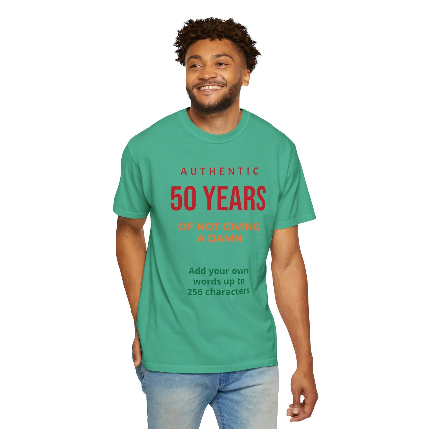 "Authentic 50 Years"  — "Print it your way" Personalized Graphic Tee