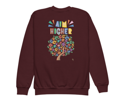 Knowledge Is Power Aim Higher Crewneck Sweater for Girls