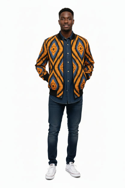 Boho Ikat Unisex Bomber Jacket