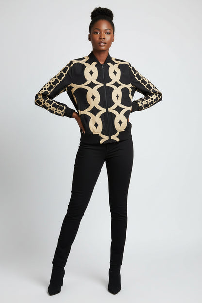Culture Link Pattern Bomber Unisex Jacket